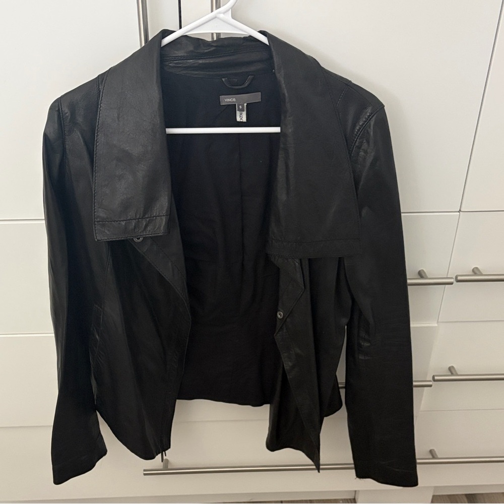 Vince Black Leather Jacket for Women
